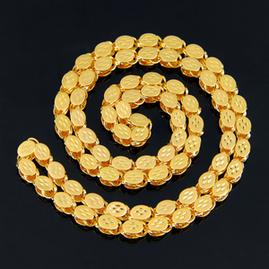 Collar Largo de Lujo Estilo Hip Hop, 100 cm, Chapado en Oro de 21k, Collar de Latón para Hombre y Mujer, Joyería para Fiesta - Product Image 1