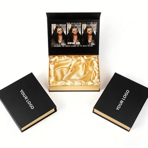 Luxury Eco-Friendly Recycled Magnetic Closure Wig Box Satin Lining Embossed Foil Custom Logo Waterproof Foldable Paperboard - Product Image 4