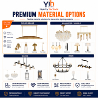 Lustre suspendu en verre à bulles cascade de luxe YH pour plafond haut, hall d'entrée de villa, lustre rond à plusieurs niveaux en laiton et cristal en forme de goutte d'eau