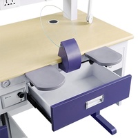 Banc de travail ignifuge pour laboratoire dentaire Station pour 2 personnes Table dentaire robuste en acier laminé à froid