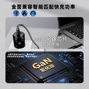 Cargador Rápido GaN de Doble Puerto 20W PD Tipo C y USB A, Enchufe Europeo Negro para Apple, Oppo, Huawei - Product Image 3