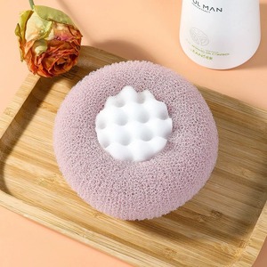Japanese Bath Ball <b>Exfoliating</b> Tool Beige Polyester Body Scrubber For Women - Product Image 5