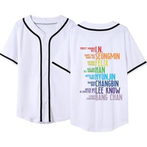 Camiseta de Béisbol para Mujer, Impresión por Transferencia de Calor, Absorbe la Humedad, Uniforme Hip Hop, Manga Corta, Blanca, Equipo Bangchan - Product Image 1