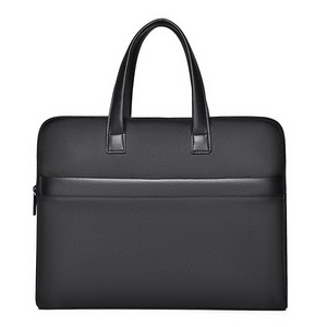 Sac pour ordinateur portable en cuir véritable, mallette d'affaires imperméable et souple de 15,6 pouces pour hommes, mallette Oxford de haute qualité avec fermeture éclair imperméable - Product Image 2