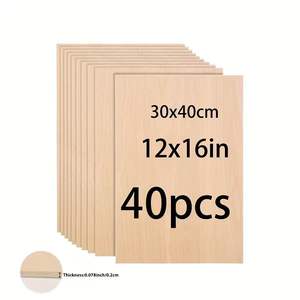 ไม้อัดแบสวู้ด40แผ่น12X16นิ้ว2มม. สำหรับตัดด้วยเลเซอร์โมเดล DIY ของเล่นงานฝีมือ - Product Image 1