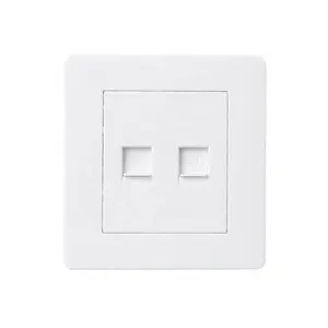 86*86mmTEL &PC socket Phone Computer Socket Telephone Internet Socket White Color