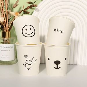 Disposable Paper Cups Thickened Hot Drink Cup Cylinder Shape Wedding Occasion Minimalist Style - Product Image 4
