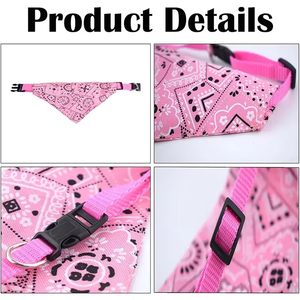 Collier, nœud papillon et bandana triangulaire ajustables et confortables en tissu à carreaux pour chat et chien - Product Image 3