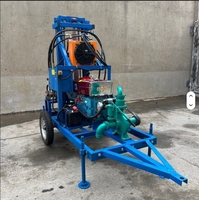 Machine de forage hydraulique diesel portable en promotion avec une profondeur maximale de 150 m pour le forage de puits et de roches