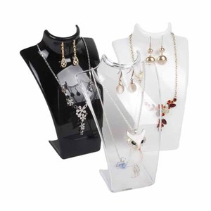 Wholesale cheap plastic neck bust mannequin jewelry display stand for earring and necklace