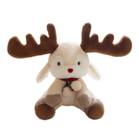 Peluche personnalisée de renne de Noël, jouet en coton PP, poupée animale, vente en gros, cadeau de fêtes et d'anniversaire