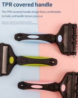 Peigne pour animaux de compagnie multifonctionnel 3 en 1, démêlant, éliminant les poils, design sûr pour chats, chiens, fournitures de toilettage pour animaux de compagnie