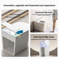 WC intelligent pour petits espaces domestiques avec réservoir intégré, bouclier anti-éclaboussures, sans restriction de pression d'eau, ensemble WC