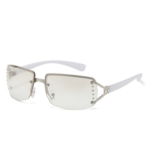 Trendy Y2K Retro Rimless Square <b>Sunglasses</b> for Men Diamond Celebrous Fashion UV400 Hot for Men Women Girls - Product Image 3