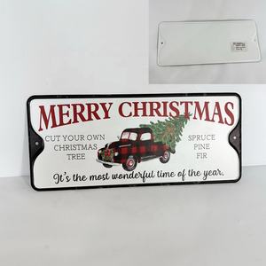 Letrero Decorativo <span class=keywords><strong>de</strong></span> Metal Antiguo con Impresión UV para Colgar en la Pared, Interior/Exterior, Feliz Navidad, <span class=keywords><strong>Regalo</strong></span> Decorativo, Adornos Navideños en Polvo - Product Image 1