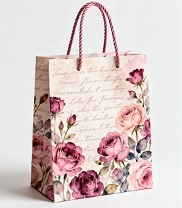 Bolsas de Regalo de Papel con Diseño Floral en Acuarela para el Día de la Madre, Bolsas con Estampado de Rosas y Margaritas al por Mayor para Boutiques - Product Image 3