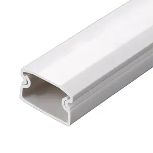 Odm Oem 20*13Mm Kleefstof Buiten Elektrische Vlakke Witte Pvc Kabel Trunking Bedrading Kanaal