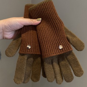 Nouveaux <span class=keywords><strong>gants</strong></span> d'hiver en mélange de laine premium pour femmes, avec nœud, à deux doigts exposés, compatibles écran tactile, résistants au froid <span class=keywords><strong>et</strong></span> chauds pour usage quotidien - Product Image 3