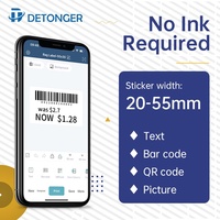Imprimante d'Étiquettes Adhésives Multi-fonctions Detonger P1 pour Bureau et Étiquettes de Vêtements, Mini Imprimante d'Étiquettes Sans Fil pour Android et iOS