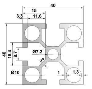 Perfil Cuadrado de Aleación de Aluminio Industrial 4040W-2.0 T5, Acabado Negro Arenado, Servicio de Corte, Serie 6000 - Product Image 6