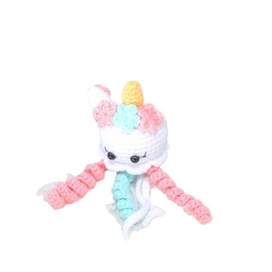 Brillantes Juguetes de Peluche de <span class=keywords><strong>Ganchillo</strong></span> de <span class=keywords><strong>Pulpo</strong></span> Unisex 100% Algodón, Sonajeros de Animales Marinos <span class=keywords><strong>para</strong></span> Bebés, Mini Amigurumi de <span class=keywords><strong>Ganchillo</strong></span> con Relleno de Algodón PP - Product Image 6