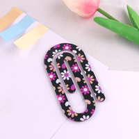 Leuke oversized decoratieve paperclips met fruit- en bloemenprint, grote paperclip-bladwijzer voor scrapbook, dagboek, documentmarkering, student