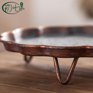 Bandeja Decorativa Redonda de Metal con Patrón Abstracto Bohemio y Acabado de Hierro Forjado para Decoración del Hogar - Product Image 5