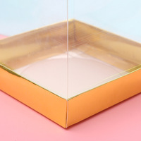Factory Price Custom Logo Card Paper Cake Box 8x8x9cm/10x10x10cm Recyclable Clear Box