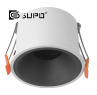 GUPO - Carcasa Empotrable para Downlight en Blanco Cobre, Negro Perla, Borde Estrecho, Antideslumbrante, Apertura Frontal, Marco para MR16 GU10