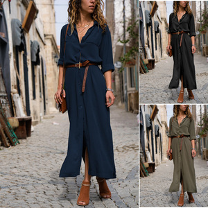 2023 New Coming <strong>Women</strong> <strong>Long</strong> <strong>Dress</strong> <strong>Summer</strong> <strong>Long</strong> Sleeve Shirt <strong>Dress</strong> - Product Image 1