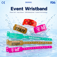 Bracelet événementiel léger en composite, jetable, étanche et résistant aux déchirures, bracelet de sécurité pour parcs et festivals de musique, logo personnalisé