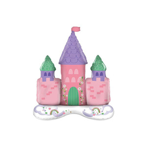 Palloncini in Pellicola di Alluminio Serie Tema Compleanno Castello Macaron Rosa Pastello Fantasy per Decorazioni Festa - Product Image 2