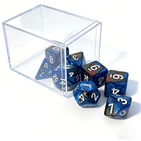 Dés polyédriques en résine sculptée marbrée bleue, ensemble de 7 pièces, écologiques et durables, pour jeux de rôle et de société (RPG DND)