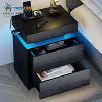 OEM ODM Vente en gros de lampes d'ambiance LED modernes et de stations de charge sans fil, table de chevet pour appartement, chambre à coucher, table de lit