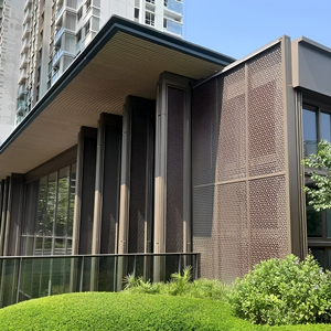 Paravent en aluminium perforé, design moderne, surface anodisée, anti-corrosion, application extérieure, largeur 70 pouces - Product Image 3