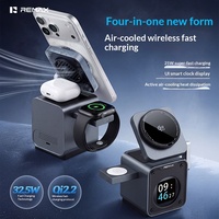 Chargeur sans fil magnétique 3-en-1 Remax pour 2.2 avec port Type-C, sortie 25W pour smartphones, montres connectées et écouteurs