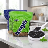 HENGZHI Perles de tapioca noires de qualité alimentaire en gros, sac de 1 kg, perles de boba moelleuses, boba au sucre roux pour ingrédients de magasins de bubble tea