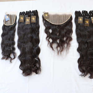 Paquetes de cabello virgen alineados con cutícula India cruda Cierre de encaje Frontales Rizo/Onda Cierre frontal de encaje hecho a mano Cabello humano - Product Image 4