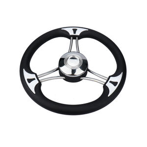 Volant de bateau marin en acier inoxydable d'occasion de 13,5 pouces avec poignée en mousse, accessoires de yacht, pièces de bateau - Product Image 1