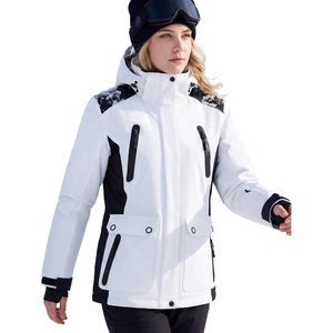 Chaqueta de Esquí Impermeable para Mujer FOXA, Forro Polar, Cortavientos, con Capucha, Diseño Color Block, Costuras Selladas - Product Image 1