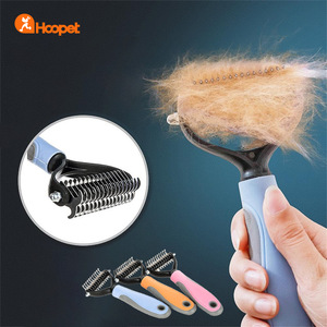 Peine desenredante para perros Hoopet con mango de TPR para eliminar el pelo de las mascotas, herramienta de aseo - Product Image 1