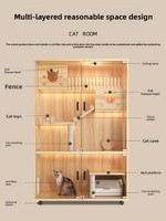 Cage pour chat d'intérieur intégrée, château pour chat en résine marbrée, assemblage facile, super grande surface, armoire pour chat, nid pour chat