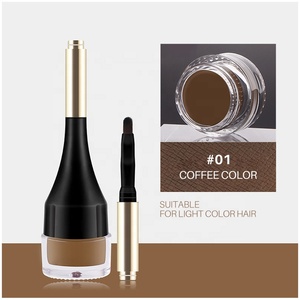 Pomada para Cejas 2 en 1 en Envase Mejorado, Color Marrón Oscuro, Resistente al Agua, con Pincel, Nuevo Diseño - Product Image 1