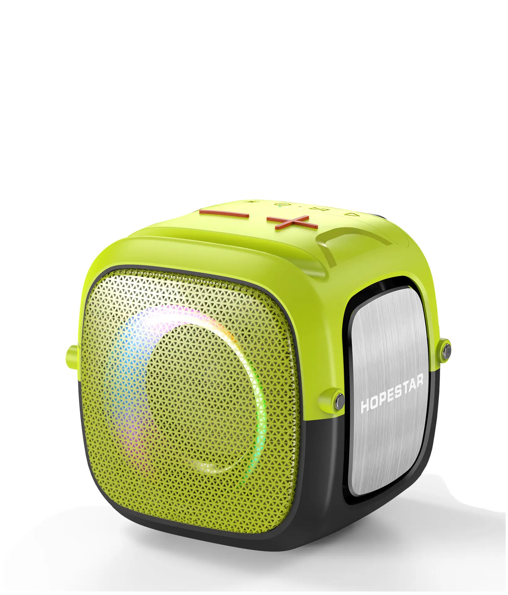 KOZH HOPFSTAR speaker Bluetooth nirkabel, lampu warna-warni portabel luar ruangan, Bass berat dengan Radio FM