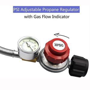 <span class=keywords><strong>Tuyau</strong></span> de propane tressé en acier inoxydable réglable à haute pression avec jauge 0-30PSI et indicateur de débit de <span class=keywords><strong>gaz</strong></span> 0 ~ 60PSI - Product Image 4