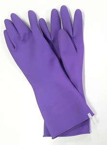 Gants en latex de qualité supérieure avec motif en dentelle violette - Gants de protection jetables multi-tailles pour la cuisine, la cuisine, le nettoyage et l'usage domestique - Product Image 3