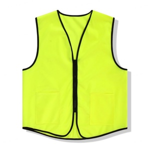 Vente directe usine – Gilet de sécurité fluorescent pour enfants avec bande réfléchissante et fermeture éclair – Vente en gros pour les bénévoles - Product Image 1