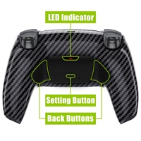 Kit de remappage EXtremeRate Graphite Carbon Fiber Rise 2.0 avec coque arrière et carte de remappage K1 K2 pour boutons arrière de manette PS5