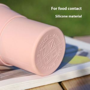 Vaso de Viaje de Silicona Ecológico de 350 ml con Logotipo Personalizado, Moderno, Clásico, Plegable, con Pajita para Beber Directo, Aislado, para Café y Gimnasio - Product Image 4
