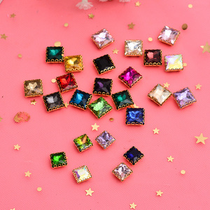 Strass carrés en verre à 16 facettes pour la décoration de pinces à cheveux et de vêtements DIY - Product Image 2